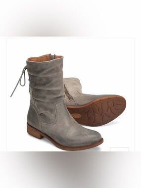 Sofft Waterproof Fall Boots Gray Leather Ankle Booties